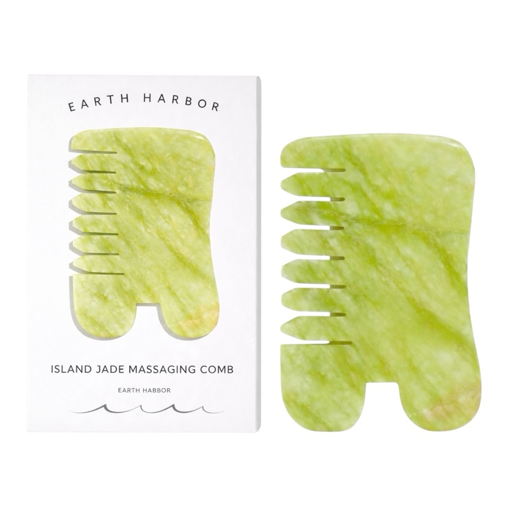 EARTH HARBOR JADE GEMSTONE GUA SHA MASSAGING COMB - BNIB